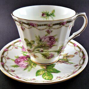 Vintage DUCHESS Bone China Porcelain Coffee Teacup & Saucer (C17)